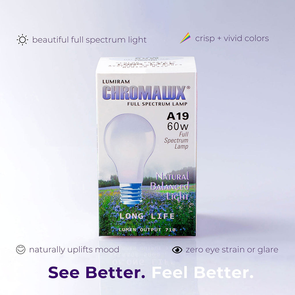 Benefits of Chromalux® Full Spectrum 60W Incandescent Light Bulbs