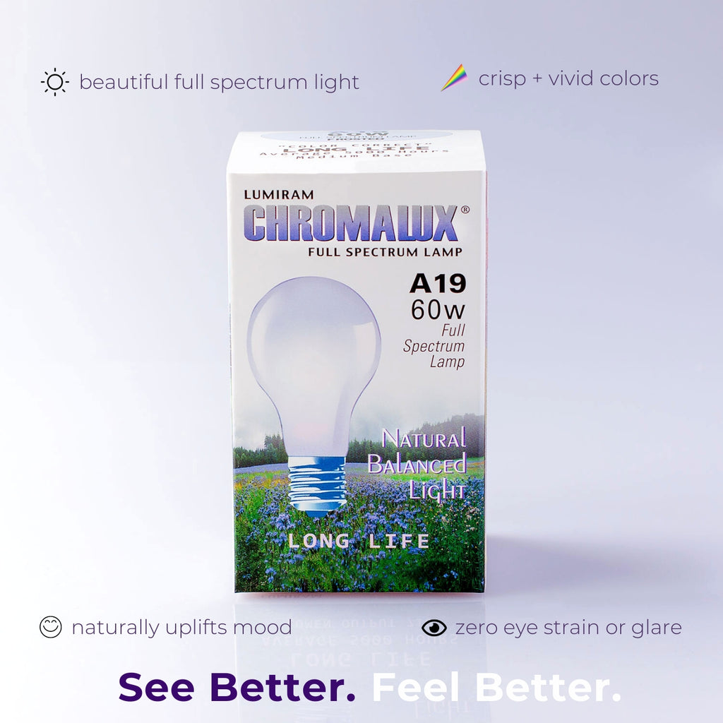 Benefits of Chromalux® Full Spectrum 60W Incandescent Light Bulbs