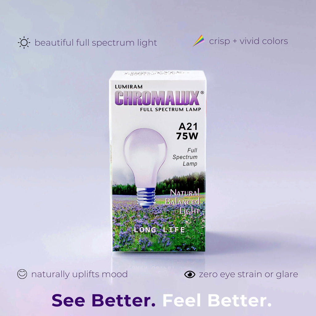 Chromalux full spectrum 75W bulb benefits